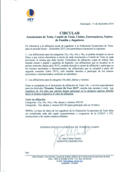 Circular afiliación FET 2015 - Asociación de Tenis de Pichincha