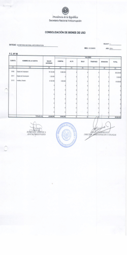 Inventario de Bienes - Secretaría Nacional Anticorrupción (SENAC)