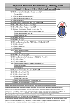 Horarios Campeonato de Asturias de Combinadas P.C.