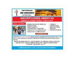 inscripciones abiertas - Universidad San Gregorio de Portoviejo