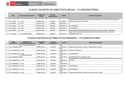 PLAZAS VACANTES DE DIRECTIVOS INICIAL &ndash; IV