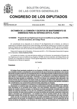 Dictamen de la Comisi&oacute;n y escritos de mantenimiento de enmiendas