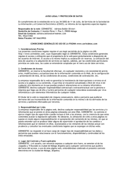 AVISO LEGAL Y PROTECCI&Oacute;N DE DATOS