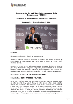 Inauguración del XVII Foro Interamericano de la Microempresa