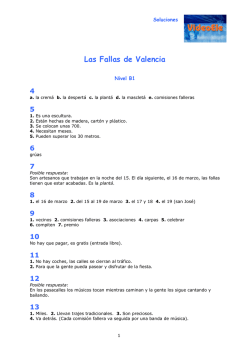 Las fallas de Valencia. Nivel B1 Soluciones