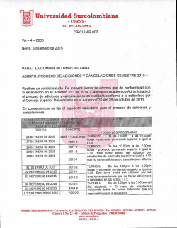 Proceso de Adiciones y Cancelaciones semestre 2015
