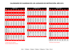 calendario de guardias de los juzgados de instrucción. año 2015.