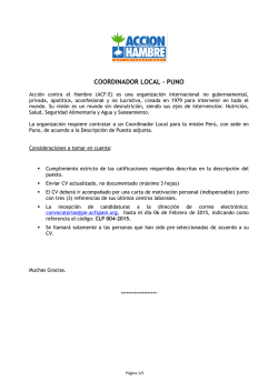 Convocatoria Coordinador Local-Puno CLP 004-2015
