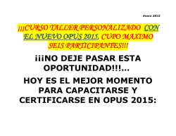 Curso OPUS Mod. I Presupuesto/24 y 31 Ene.