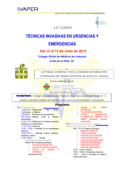 T&Eacute;CNICAS INVASIVAS EN URGENCIAS Y EMERGENCIAS