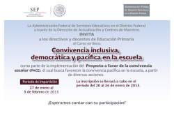 Convivencia inclusiva, democr&aacute;tica y pac&iacute; ca en la escuela
