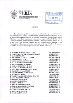 ÿþ2 0 1 5 0 0 0 0 4 0 ( 1 ) - Ciudad Autónoma de Melilla