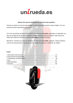 Manual del usuario de Monociclo G3 Serie Auto