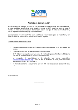 Convocatoria Analista de Comunicación ACC002-2015