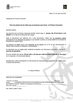Circular Catequesis de Padres