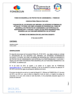 fondecun convocatoria p&uacute;blica ip-001-2015