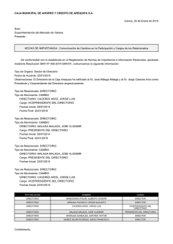 CAJA MUNICIPAL DE AHORRO Y CREDITO DE AREQUIPA