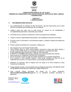 CONVOCATORIA PUBLICA No. 001 de 2015 TERMINOS DE