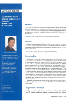 Tratamiento de un incisivo anquilosado mediante distracci&oacute;n