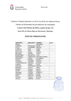 Horarios de Entrevistas de Pre-selección