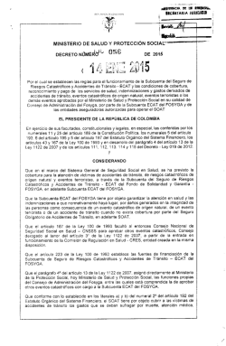 Decreto 0056 de 2015 - Ministerio de Salud y Protecci&oacute;n Social