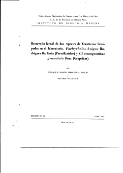 Desarrollo larval de dos especies de Crust&aacute;ceos Dec&aacute;