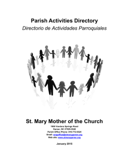 Parish Activities Directory - St. Mary, Mother of the Church