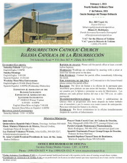 Weekly Bulletin - Catholic Church of the Resurrection