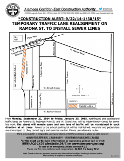 temporary traffic lane realignment on ramona st. to install sewer lines