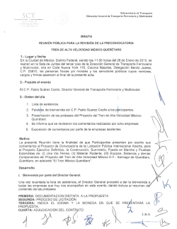 Acta de la Reunión Pública para la Revición de la Pre Convocatoria