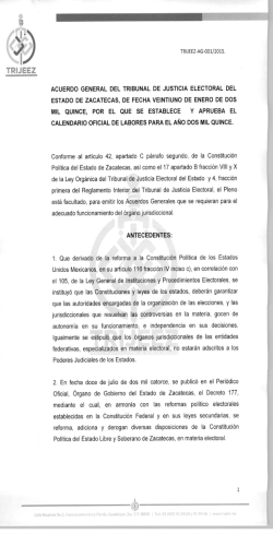 Acuerdo general TRIJEEZ-AG-001/2015
