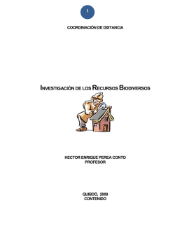 1 INVESTIGACIÓN DE LOS RECURSOS BIODIVERSOS