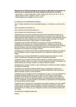 Directiva 87/217/CEE del Consejo de 19 de marzo de 1987 sobre la