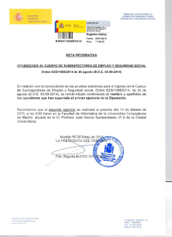 Subinspectores 2014 - Ministerio de Empleo y Seguridad Social