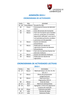 Cronograma de Actividades Académicas 2015-I y 2015-II