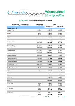 PRODUCTO / DESCRIPCIÓN CONTENIDO PVR s/IVA PVR c/IVA