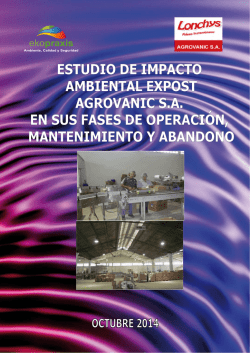 Estudio de Impacto Ambiental Expost de Agrovanic SA