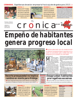 edición 31 enero 2015 - La Crónica de Hoy en Hidalgo