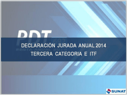 Declaración Jurada Anual 2014 – Tercera Categoria e ITF
