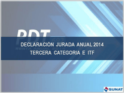 Declaraci&oacute;n Jurada Anual 2014 &ndash; Tercera Categoria e ITF
