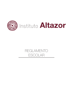 REGLAMENTO ESCOLAR - Instituto Altazor