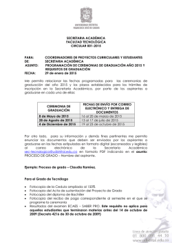 Cronograma de Grados Facultad Tecnol&oacute;gica 2015