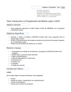 Tema: Introducción a la Programación del Módulo Lógico LOGO!