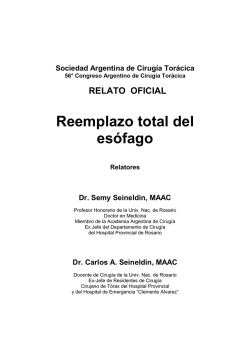 Reemplazo total del esófago - Sociedad Argentina de Cirugía