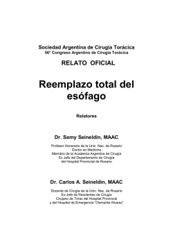 Reemplazo total del es&oacute;fago - Sociedad Argentina de Cirug&iacute;a