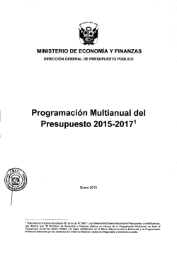 Programación Multianual del Presupuesto 2015-2017