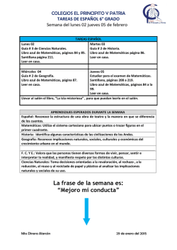 TAREAS ESPA&Ntilde;OL - Colegio Principito