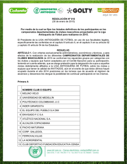 RESOLUCI&Oacute;N N&ordm; 018 (30 de enero de 2015)