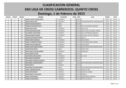 CLASIFICACION GENERAL XXII LIGA DE CROSS CABRERIZOS