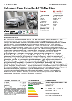 Volkswagen Sharan Comfortline 2.0 TDI (Navi Klima) Precio